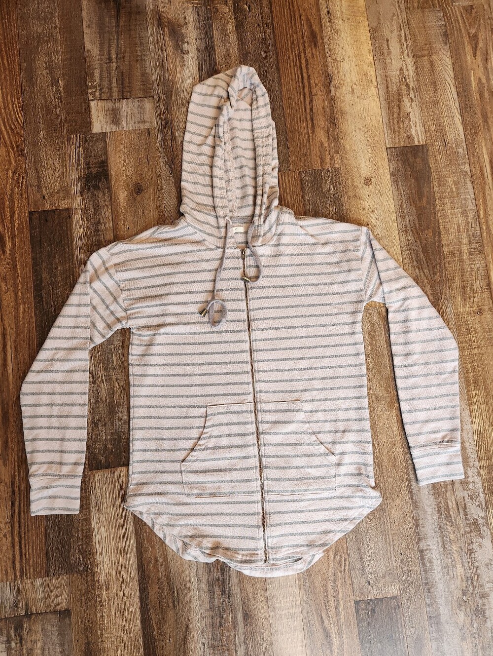 Maurices Striped Hooded Zip Up